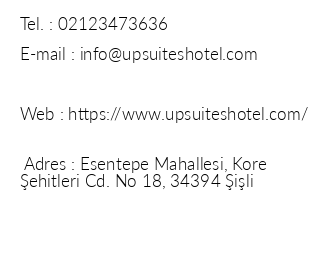 Upsuites Hotel iletiim bilgileri